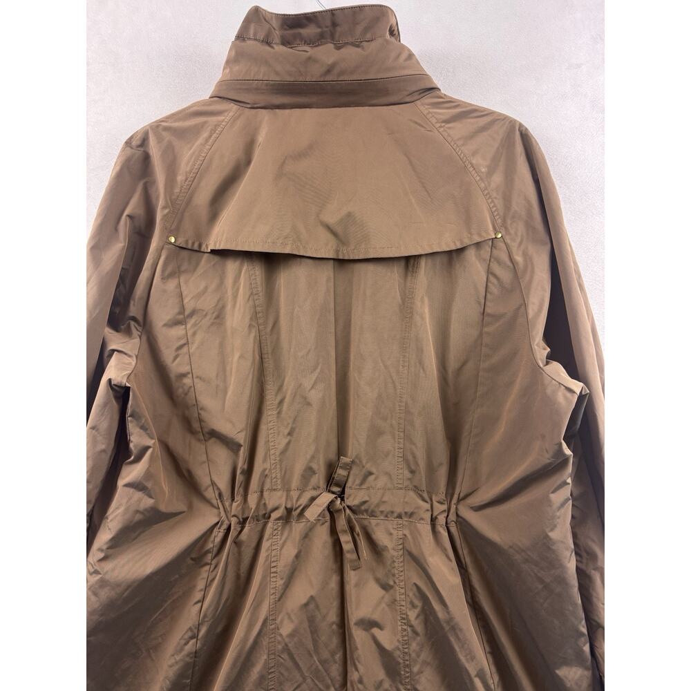 Cole Haan Women’s Taupe Hooded Raincoat Lightweight Mock Neck Jacket XL - Picture 12 of 16